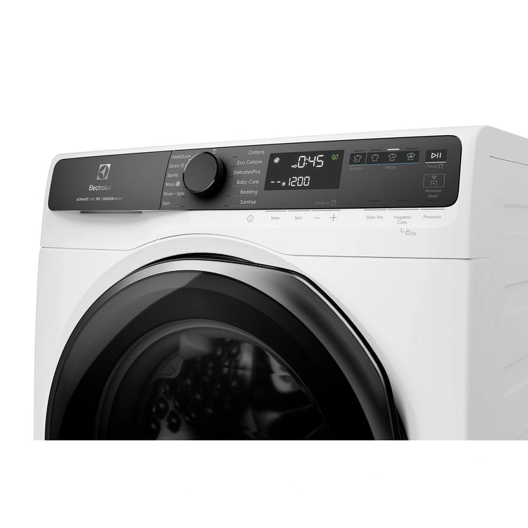 Electrolux 12kg UltimateCare 700 Front Load Washing Machine White EWF1243R7WC, Control Panel View