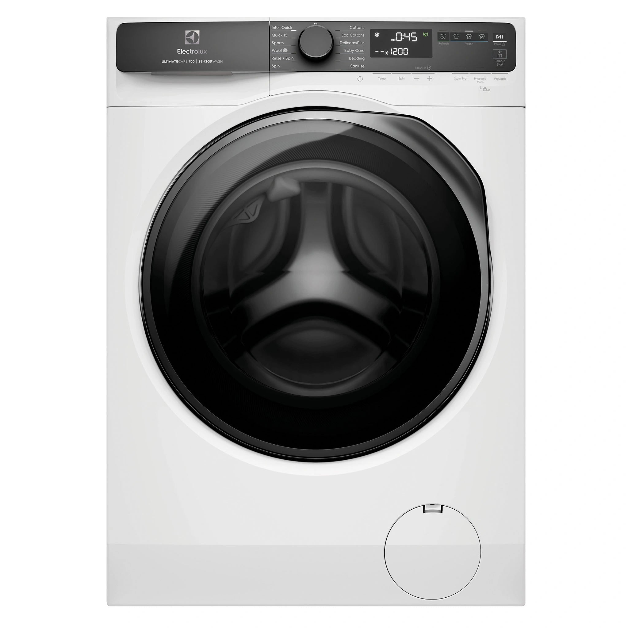 Electrolux 12kg UltimateCare 700 Front Load Washing Machine White EWF1243R7WC, Front View