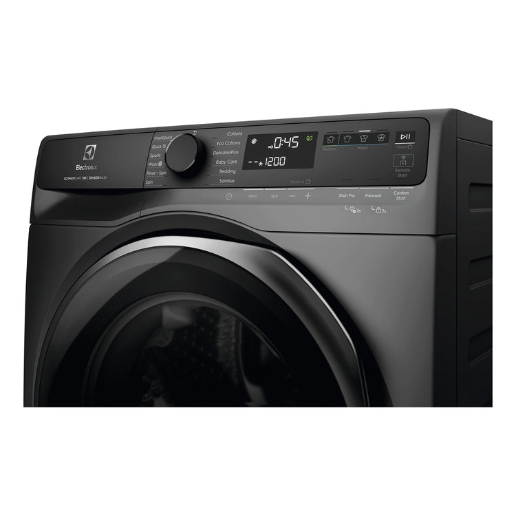 Electrolux 9kg UltimateCare 700 Dark Onyx Front Load Washing Machine EWF9043R7SCS, Control Panel View