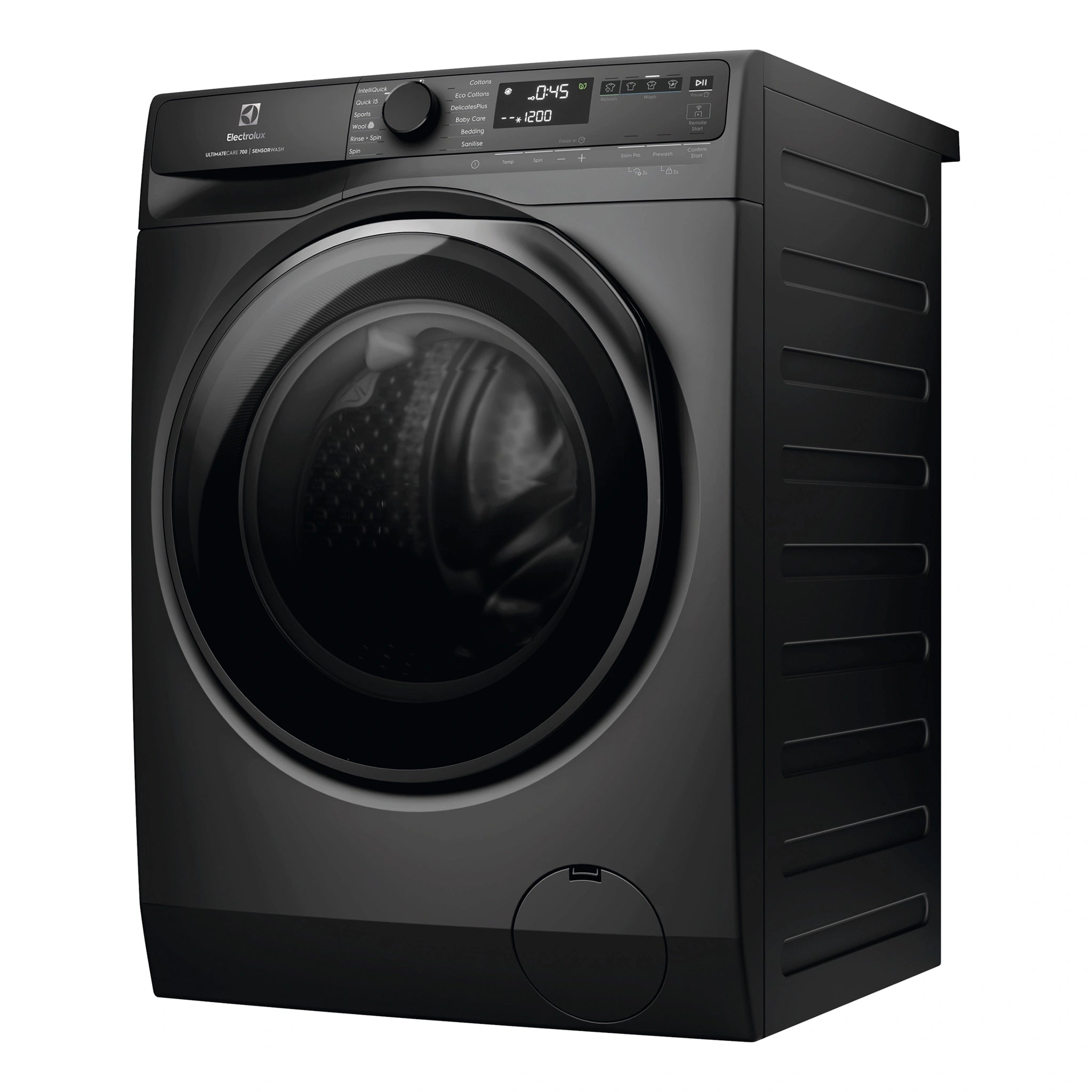 Electrolux 9kg UltimateCare 700 Dark Onyx Front Load Washing Machine EWF9043R7SCS, Right Side View