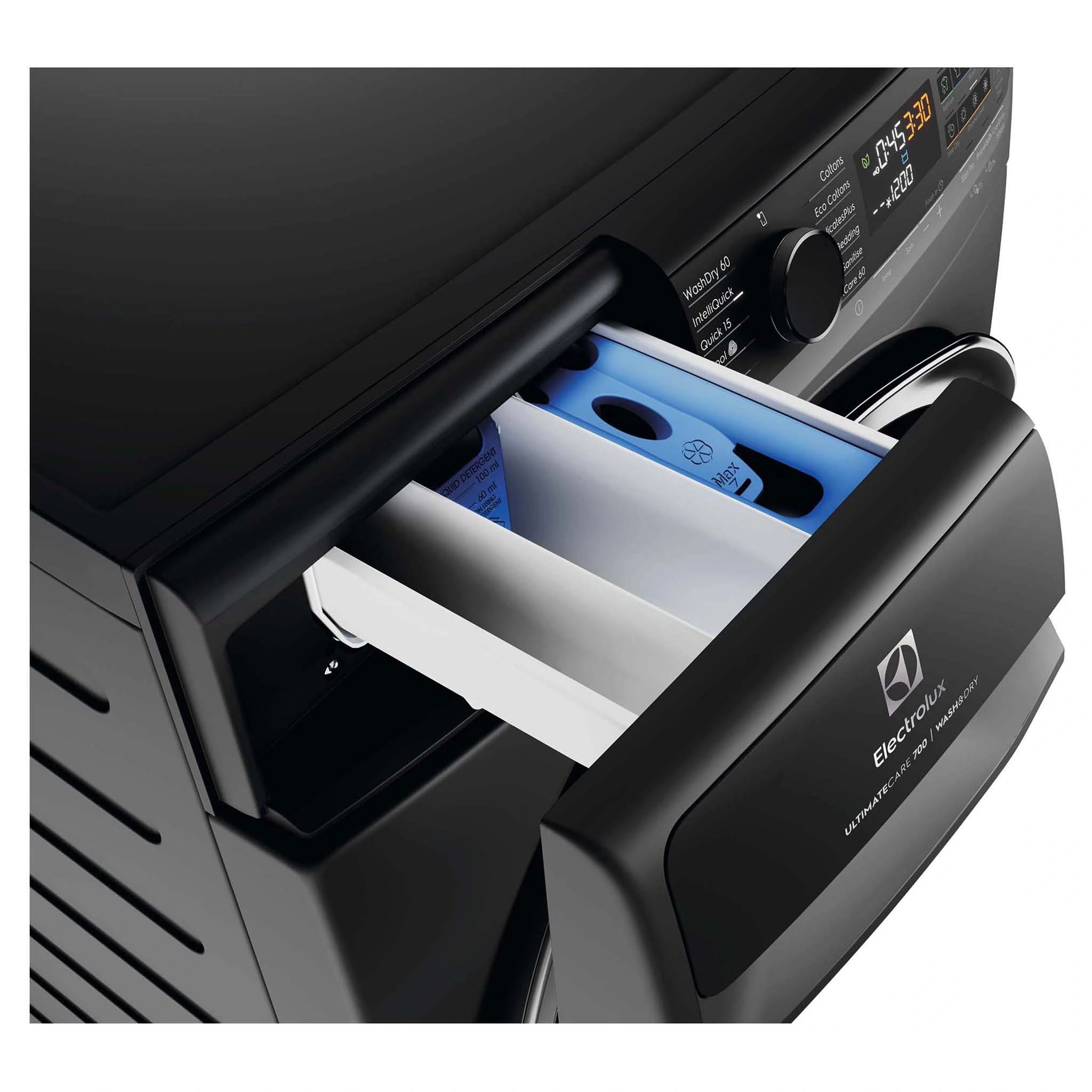 Electrolux 10kg/6kg 700 Series Dark Onyx Washer Dryer Combo EWW1043R7SCS, Drawer Open View