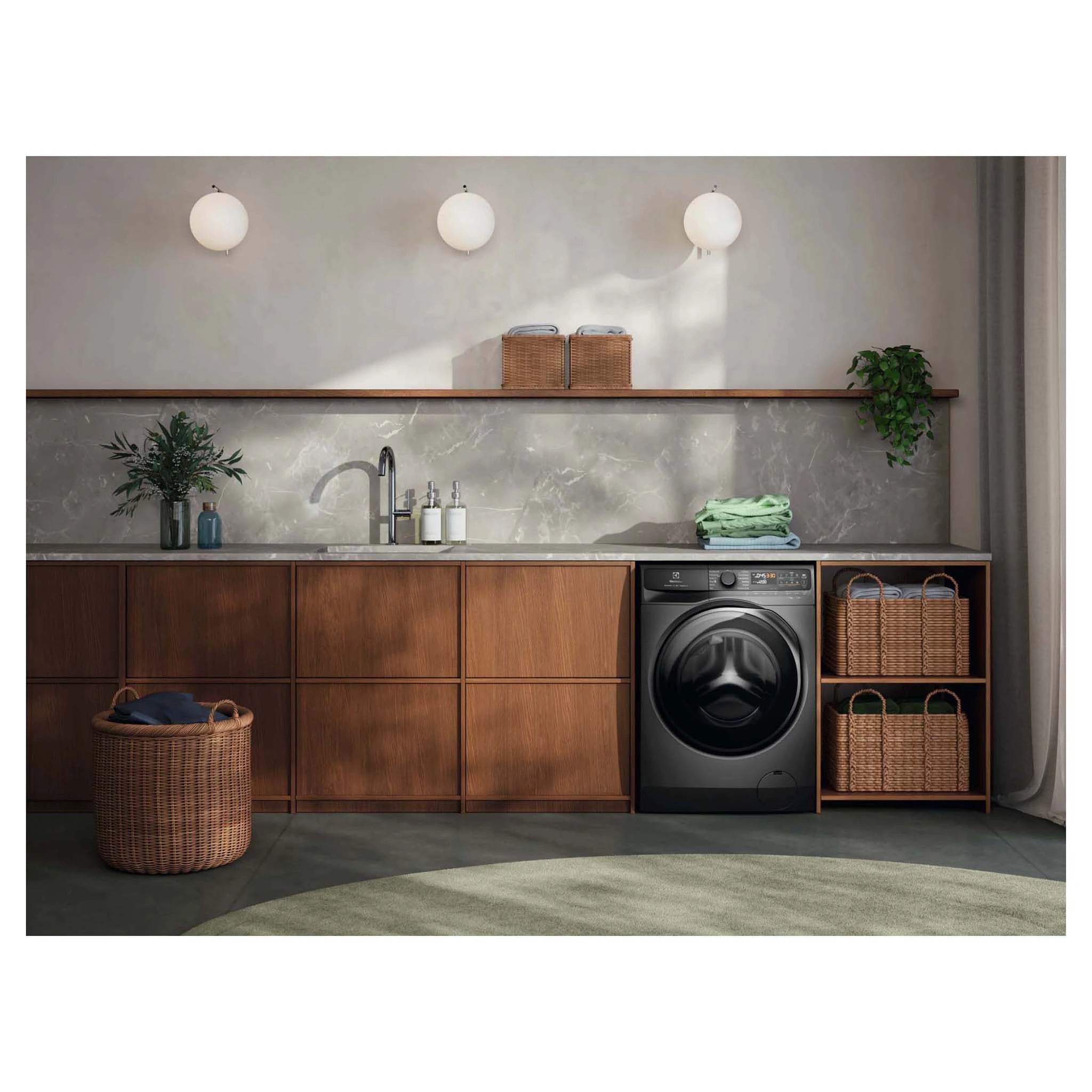 Electrolux 10kg/6kg 700 Series Dark Onyx Washer Dryer Combo EWW1043R7SCS, Lifestyle View