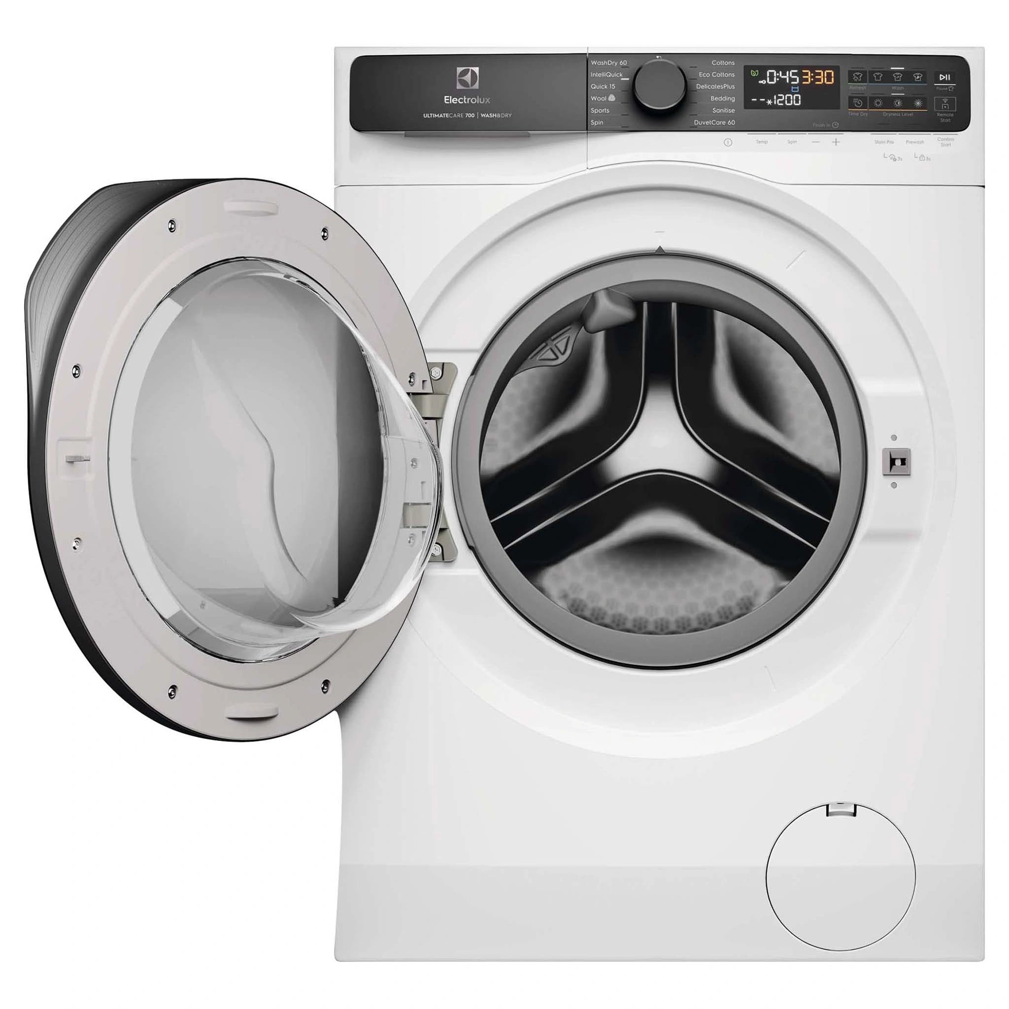 Electrolux 10kg/6kg UltimateCare 700 White Front Load Washer Dryer EWW1043R7WCS, Door Open View