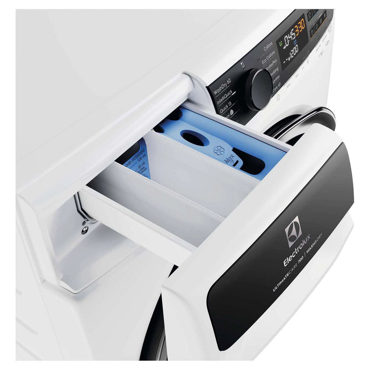 Electrolux 10kg/6kg UltimateCare 700 White Front Load Washer Dryer EWW1043R7WCS, Drawer Open View
