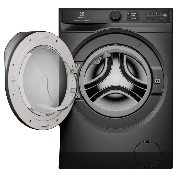 Electrolux 12kg/8kg 900 Series Dark Onyx Washer Dryer EWW1242R9SCS, Door Open View