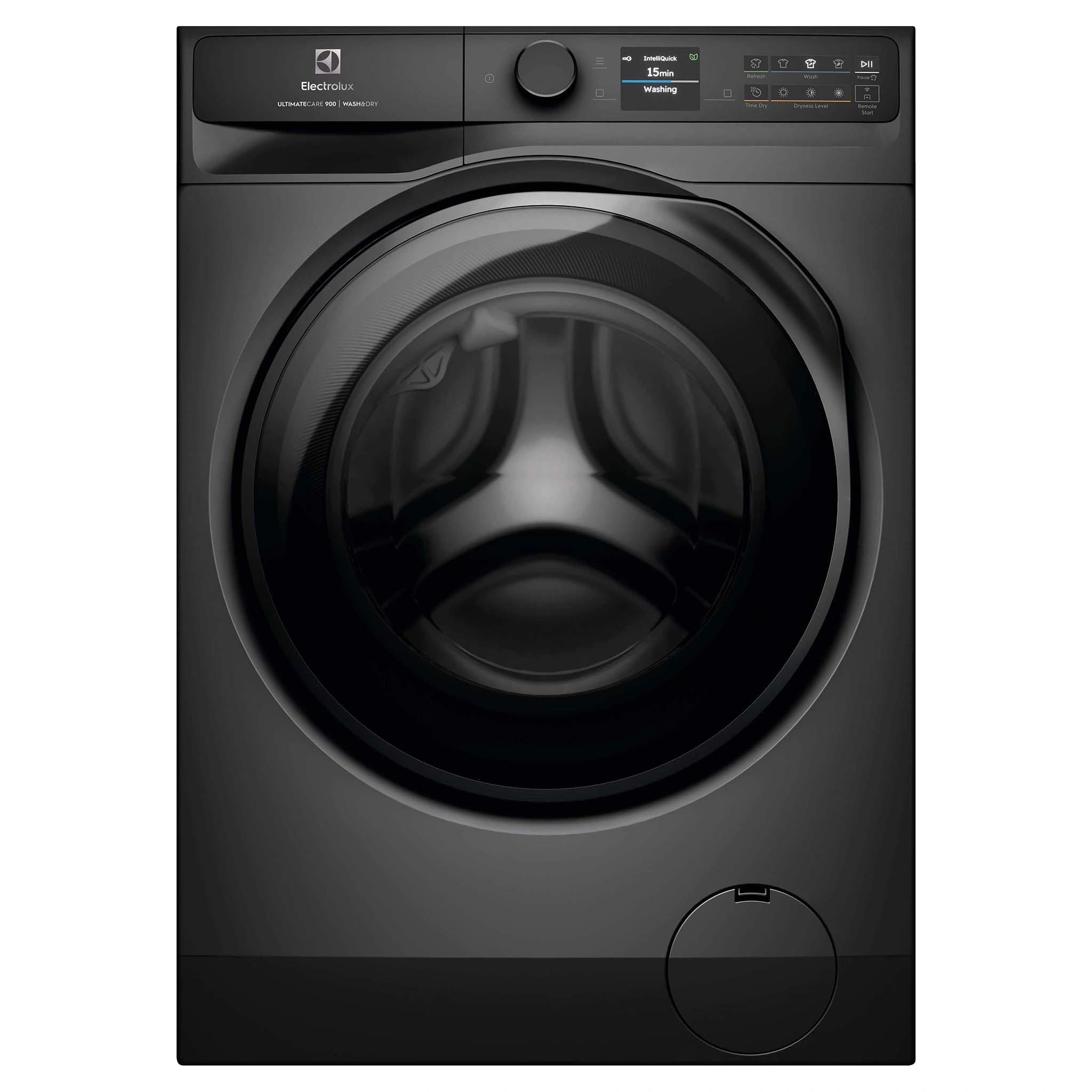 Electrolux 12kg/8kg 900 Series Dark Onyx Washer Dryer EWW1242R9SCS, Front View