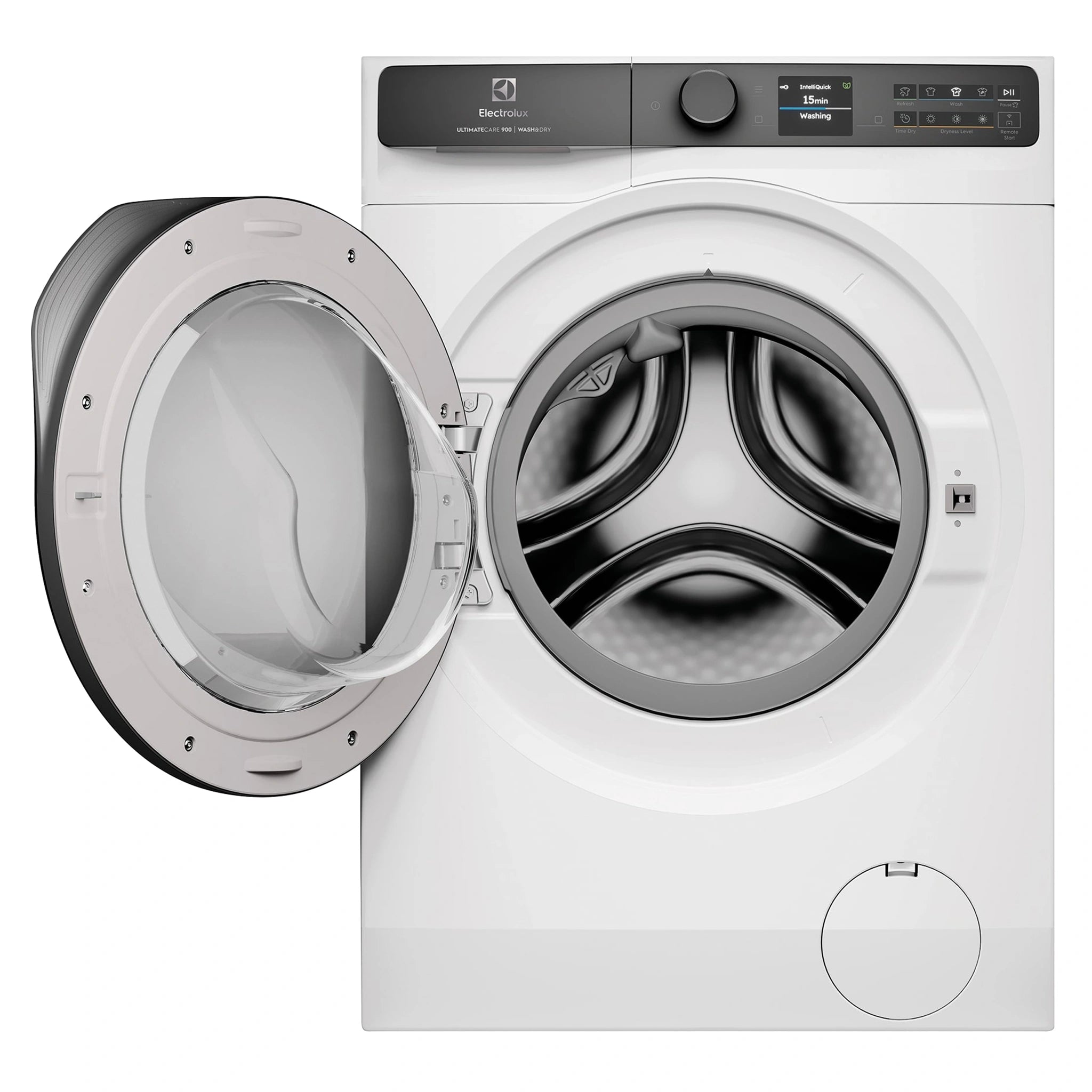 Electrolux 12kg/8kg UltimateCare 900 Front Load Washer Dryer- White EWW1242R9WC, Front View With Door Open
