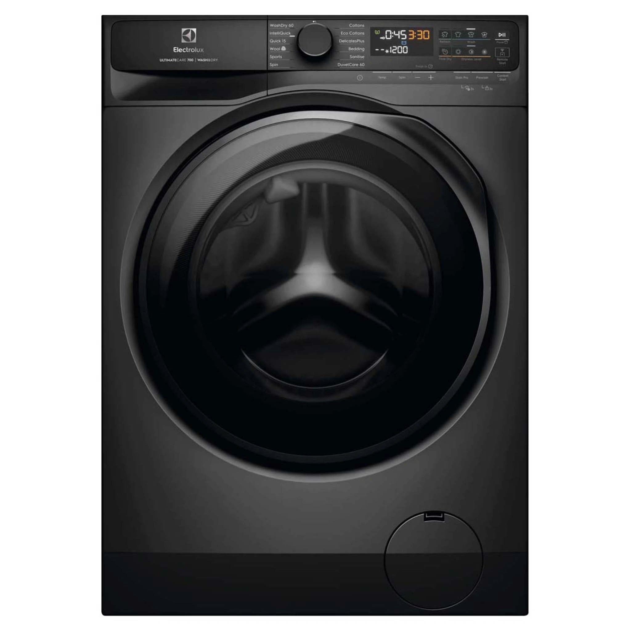 Electrolux 12kg/8kg 700 Series Dark Stainless Washer Dryer Combo EWW1243R7SCS, Front View