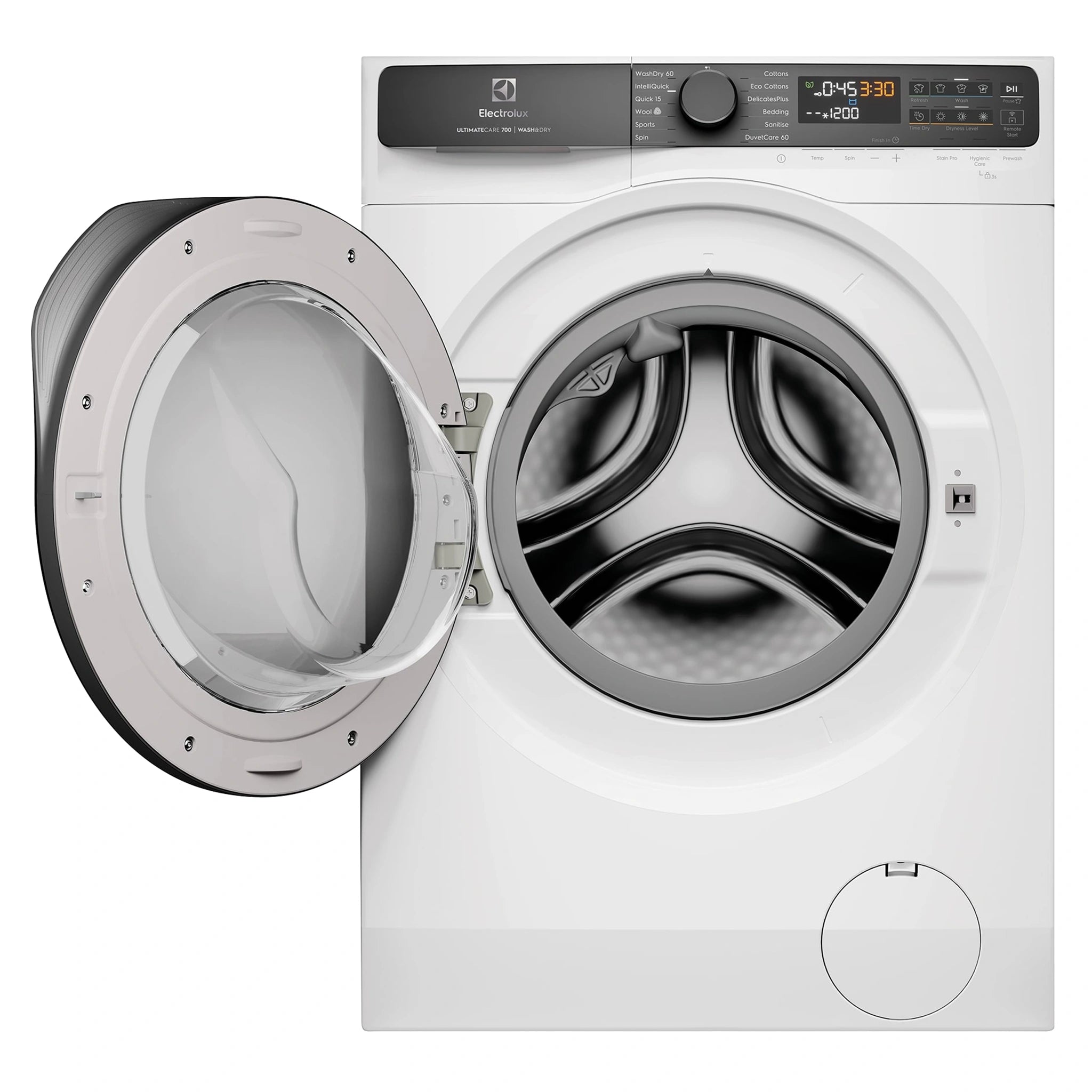 Electrolux 12kg/8kg Ultimate Care 700 Washer Dryer Combo EWW1243R7WC, Front View With Door Open