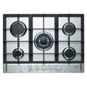 Emilia 70cm 5-Burner Gas Cooktop with Centre Wok Burner - Stainless Steel SEC75GWI, Front View