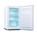 Euromaid EUFR82W 82L Upright Freezer, Front right view with open door