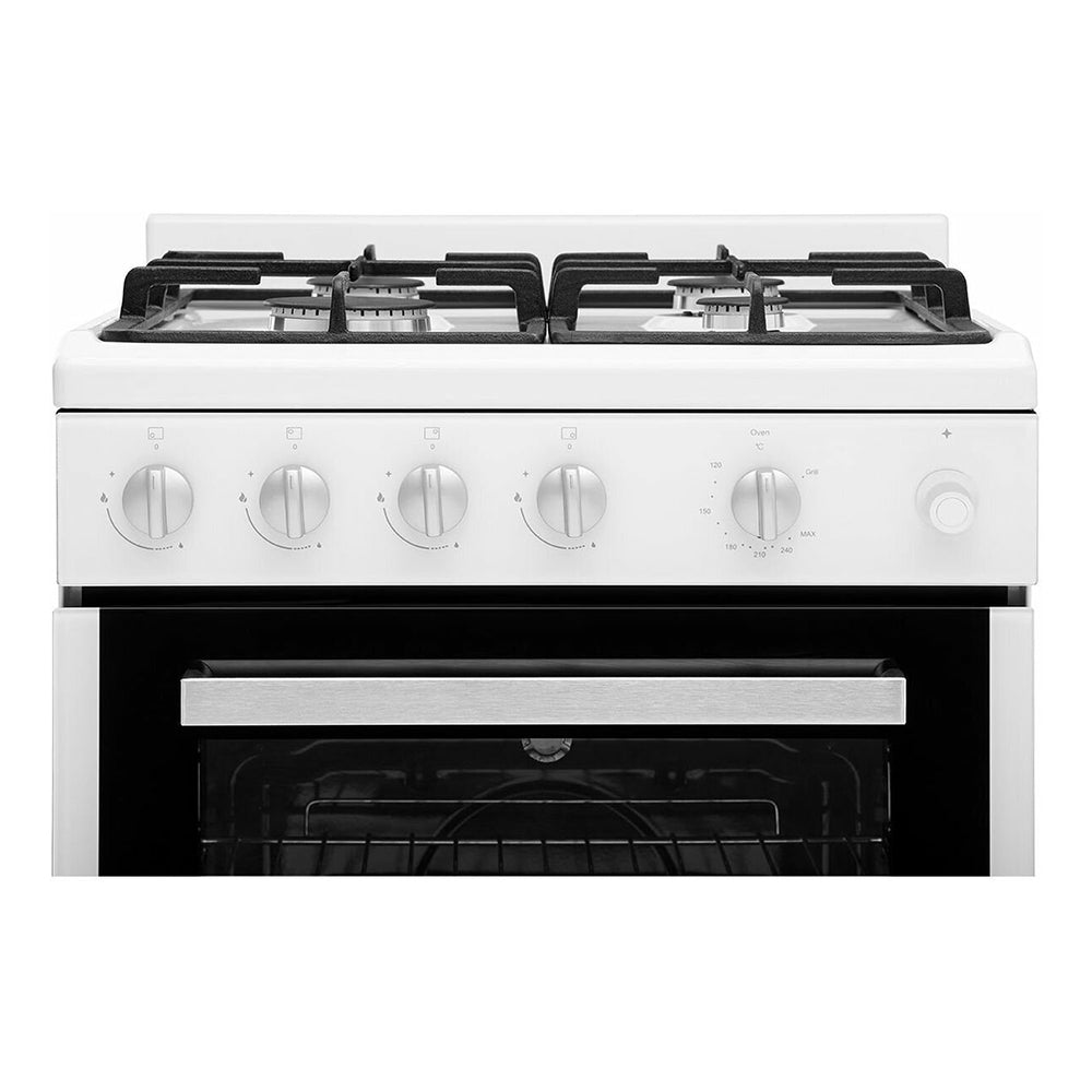 Euromaid 54cm Freestanding Gas Oven With Gas Cooktop, White EFS54FCSGW, Control Panel View