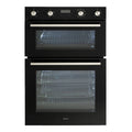 Euro 60cm Electric Double Oven EO8060DBK, Front Double Door View