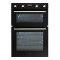 Euro 60cm Electric Double Oven EO8060DBK, Front Double Door View