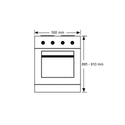 Euromaid EW50 50cm Freestanding Electric Oven White, Dimensions