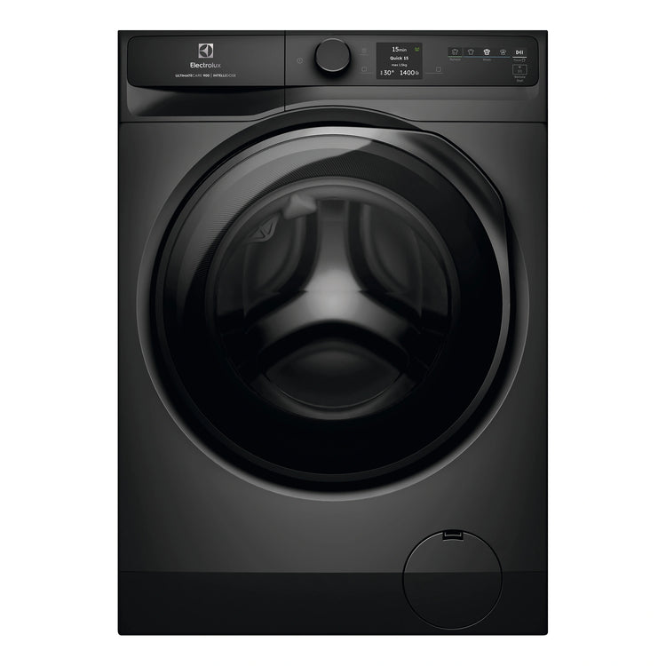 Electrolux 10kg 900 Series Dark Onyx Front Load Washing Machine EWF1042R9SCS, Front View
