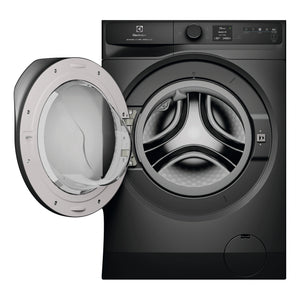 Electrolux 10kg 900 Series Dark Onyx Front Load Washing Machine EWF1042R9SCS, Front View with Door Open