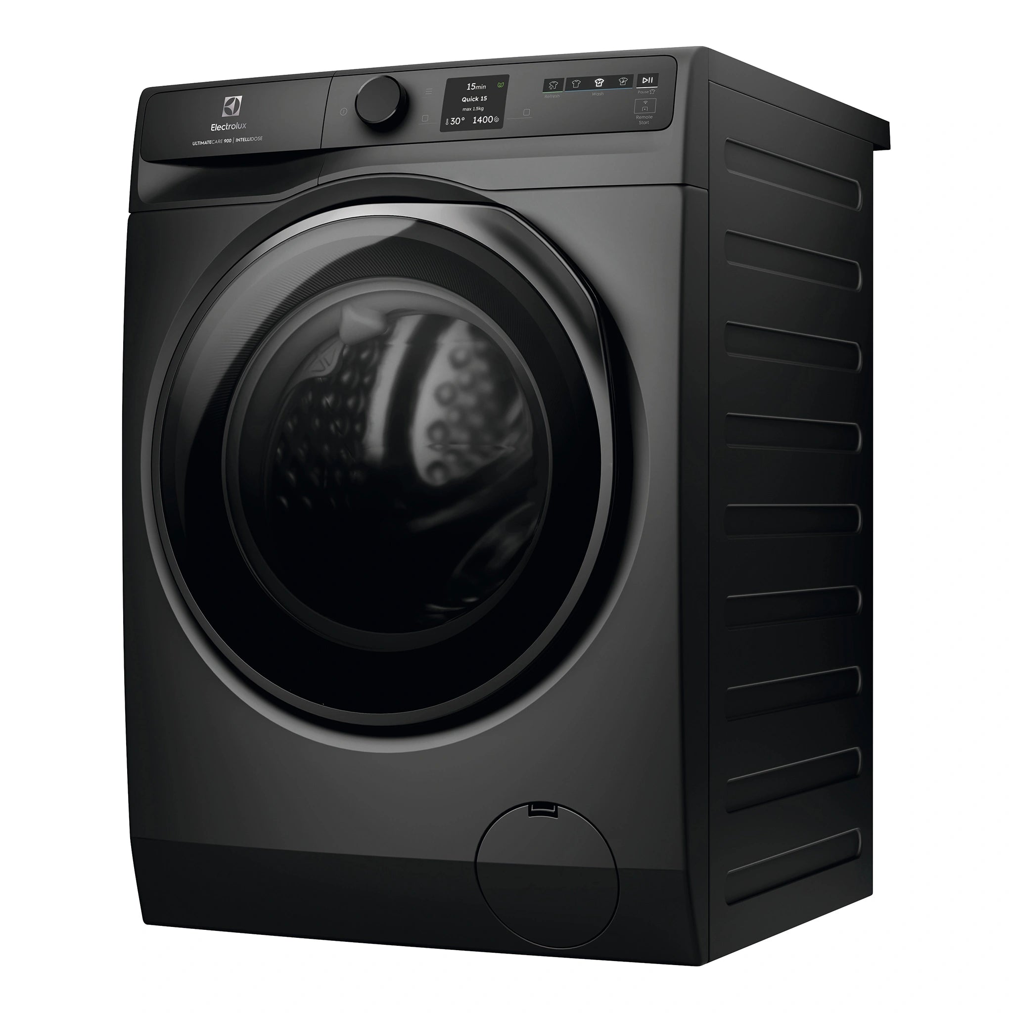 Electrolux 10kg 900 Series Dark Onyx Front Load Washing Machine EWF1042R9SCS, Side View