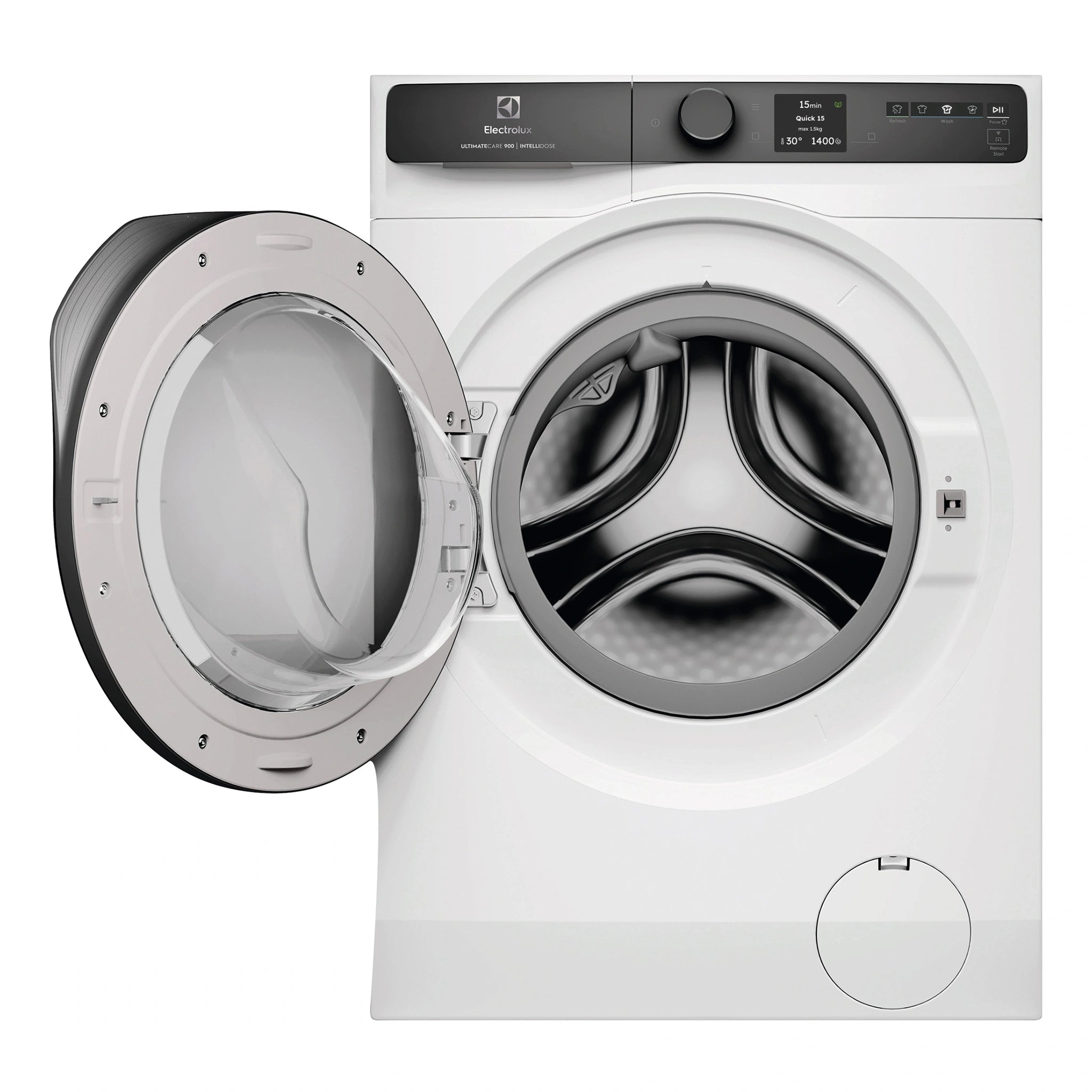 Electrolux 10kg UltimateCare 900 White Front Load Washing Machine EWF1042R9WCS, Front View with Door Open