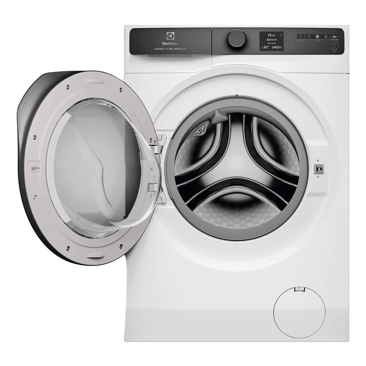 Electrolux 10kg UltimateCare 900 White Front Load Washing Machine EWF1042R9WCS, Front View with Door Open