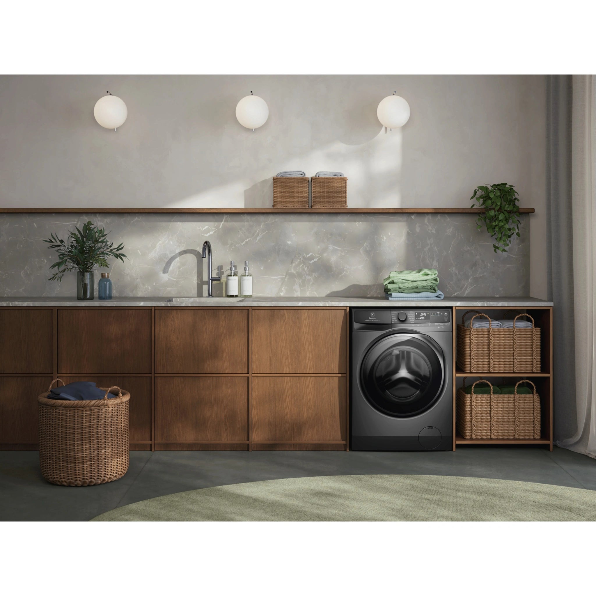 Electrolux 10kg UltimateCare 700 Front Load Washing Machine - Dark Onyx EWF1043R7SCS, LIFESTYLE VIEW