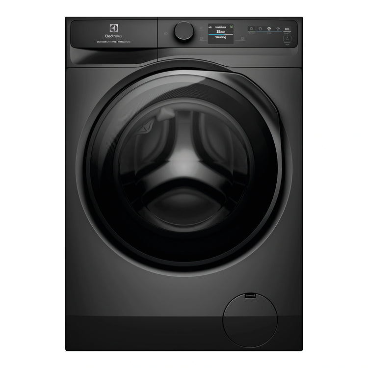Electrolux 12kg 900 Series Dark Onyx Front Load Washing Machine EWF1242R9SCS, Front View