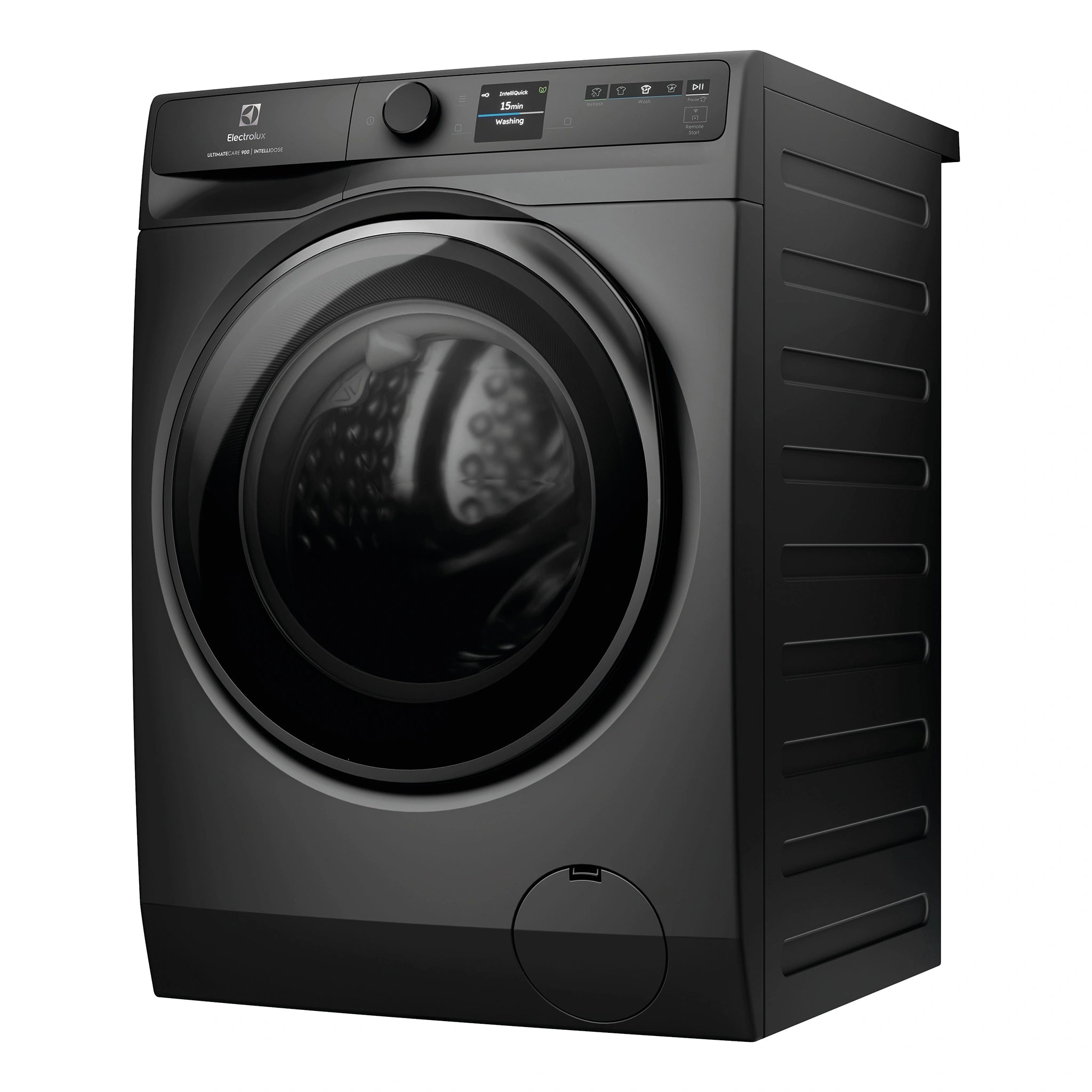 Electrolux 12kg 900 Series Dark Onyx Front Load Washing Machine EWF1242R9SCS, Side View