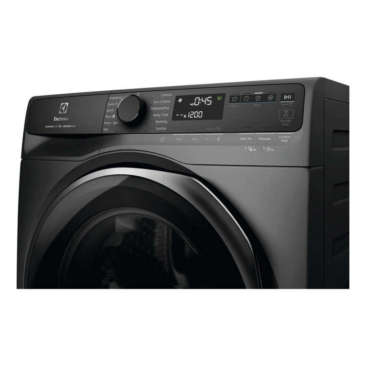 Electrolux 12kg UltimateCare 700 Dark Onyx Front Load Washing Machine EWF1243R7SCS, Control panel View