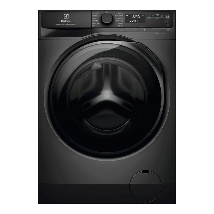 Electrolux 12kg UltimateCare 700 Dark Onyx Front Load Washing Machine EWF1243R7SCS, Front View