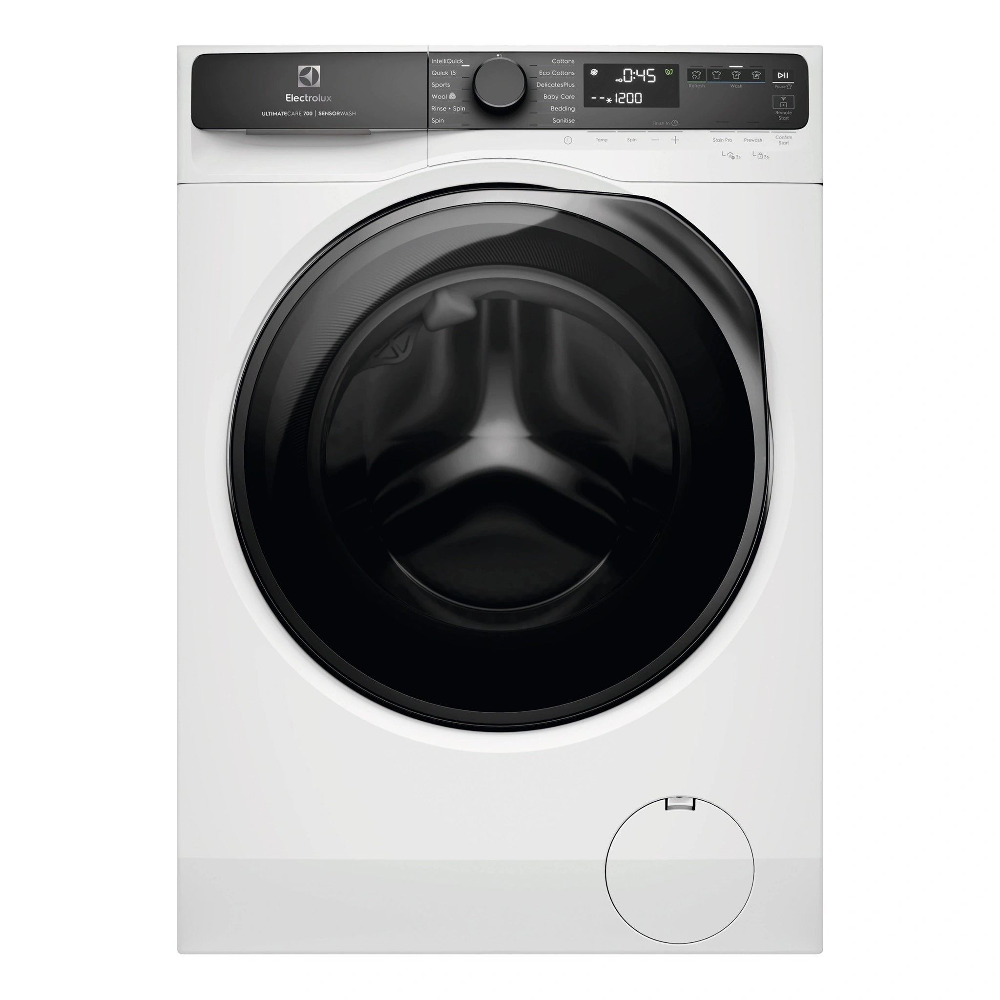 Electrolux 12kg UltimateCare White 700 Front load Washing Machine EWF1243R7WCS, Front View