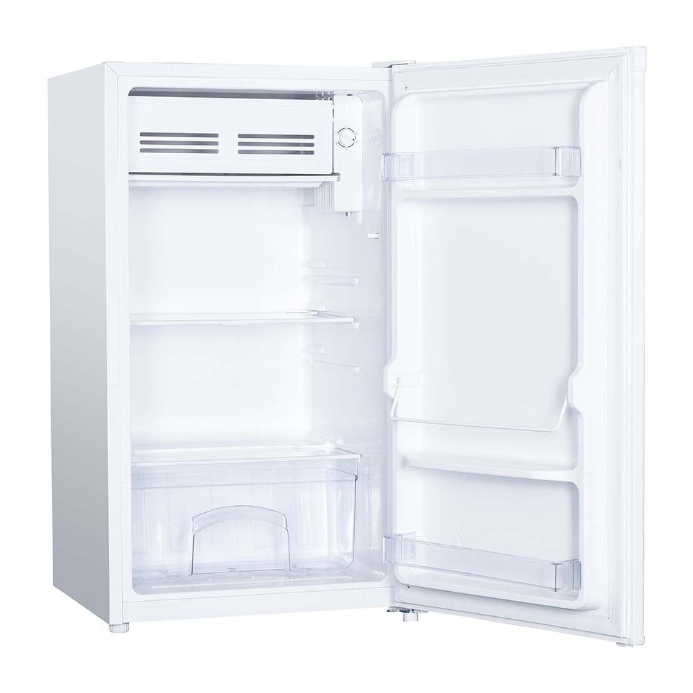 TCL 95L Bar Fridge White F95SDW, Front right view with door open