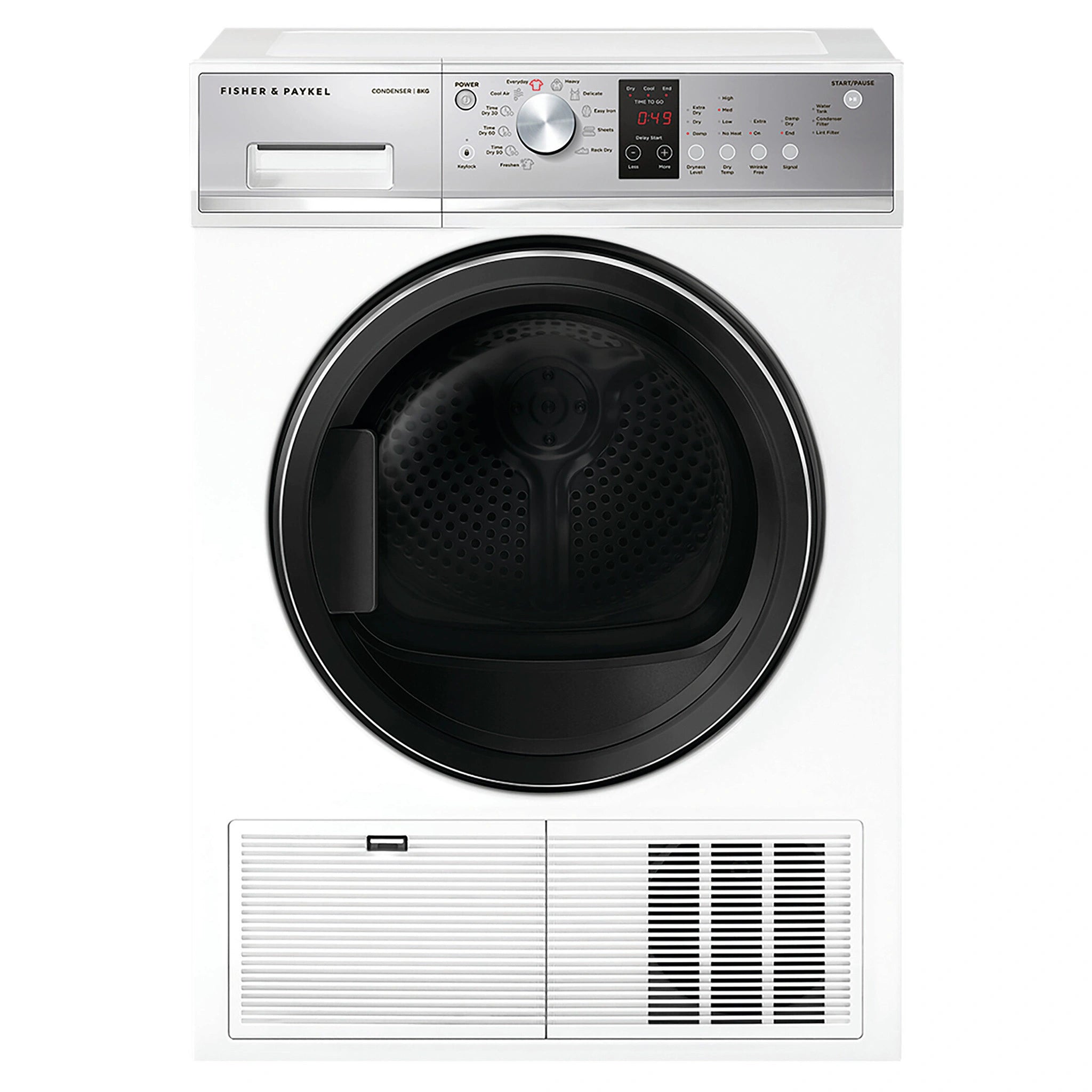 Fisher & Paykel 8kg Series 5 Condensing Dryer DE8060P3, Front View