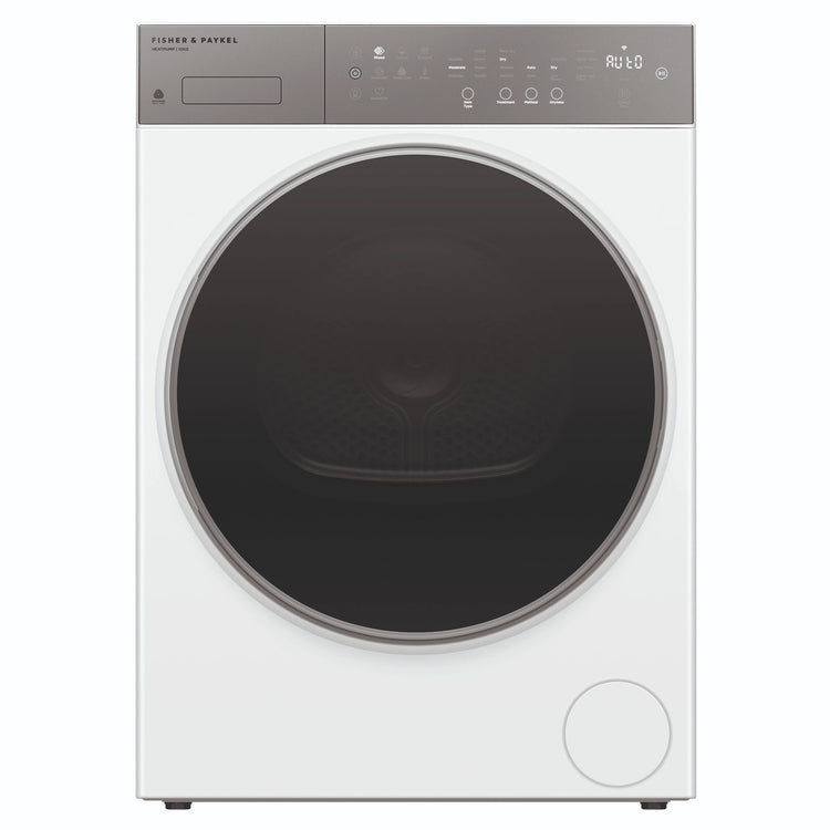 Fisher & Paykel 10kg Series 5 White Heat Pump Dryer DH1060P5, Front View