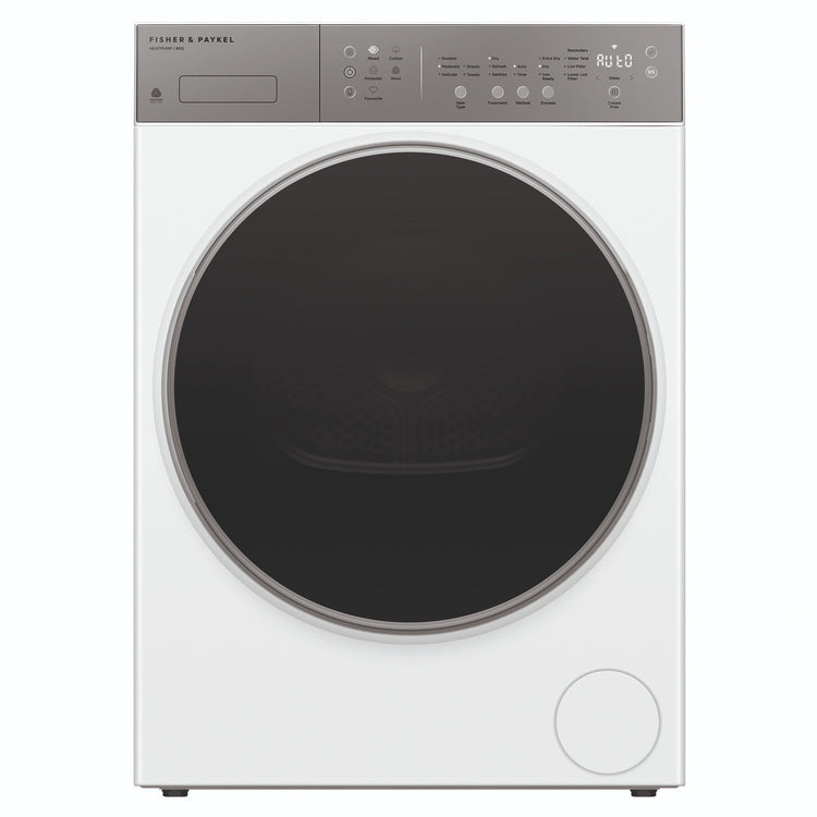 Fisher & Paykel 8kg Series 5 White Heat Pump Dryer DH8060J5, Front View