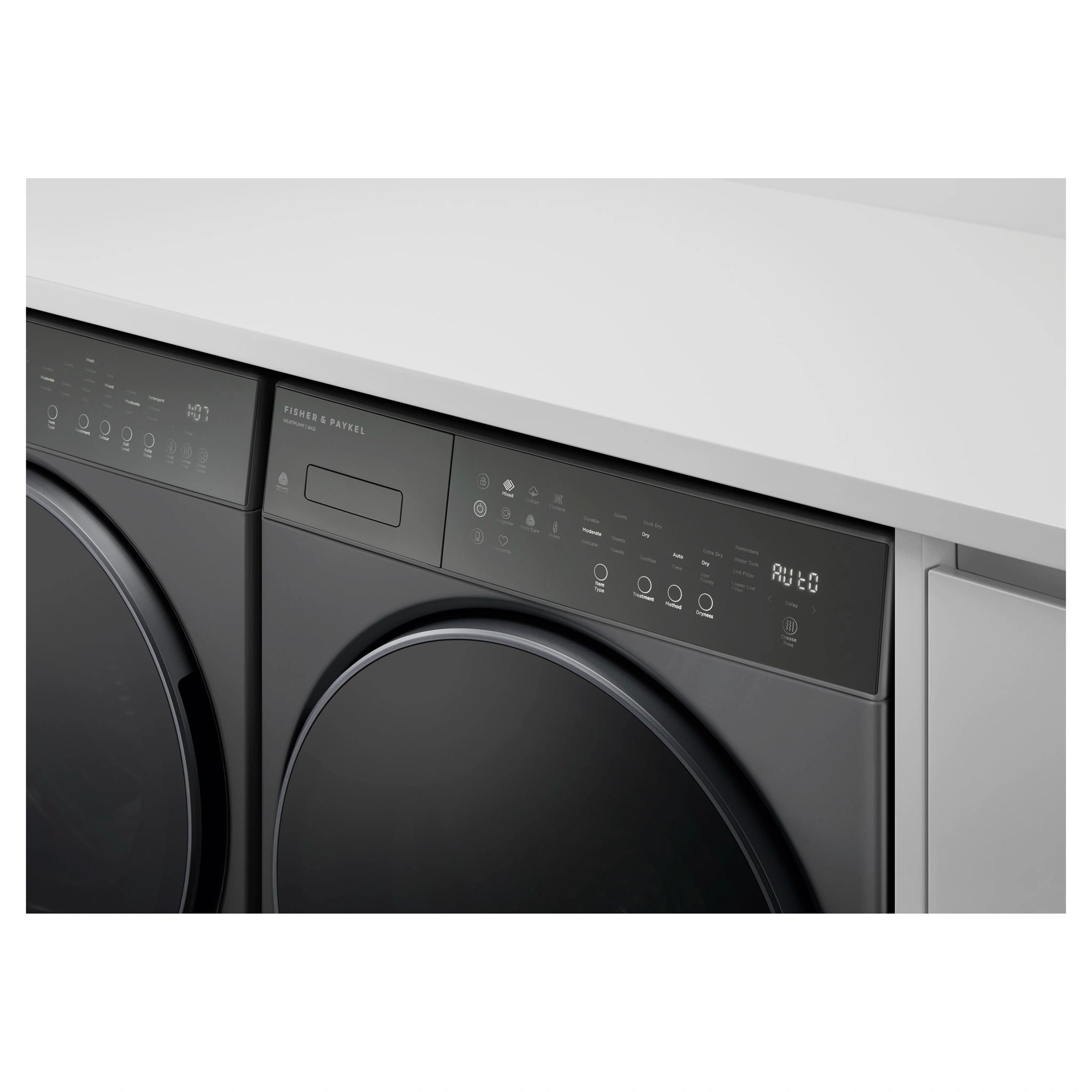 Fisher & Paykel 8kg Series 5 Graphite Heat Pump Dryer DH8060PG5, Control Panel View