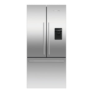 Fisher & Paykel 519L Stainless Steel Black Active Smart French Door Refrigerator RF522ADUX5, Front View