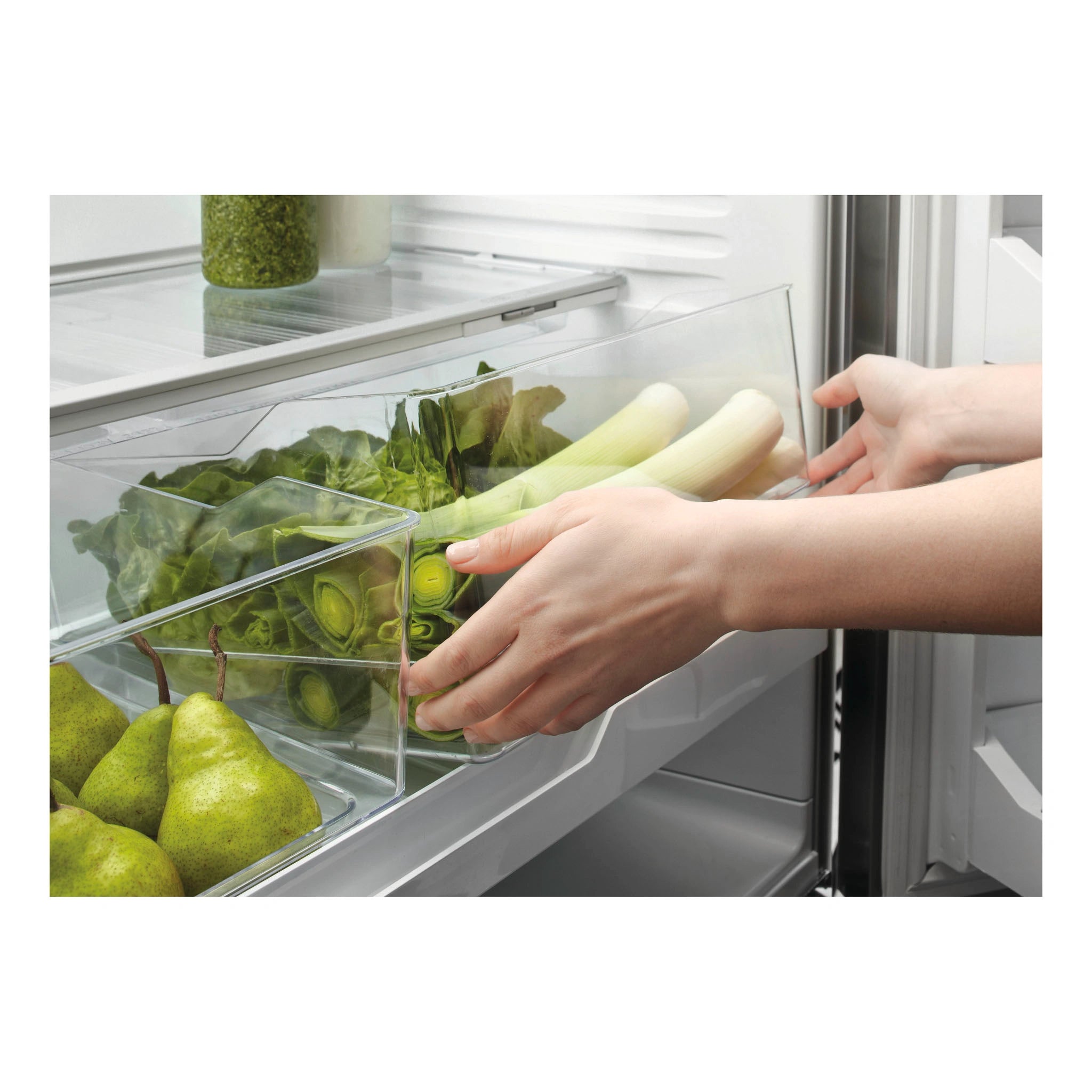 Fisher & Paykel 519L Stainless Steel Black Active Smart French Door Refrigerator RF522ADUX5, Inside View