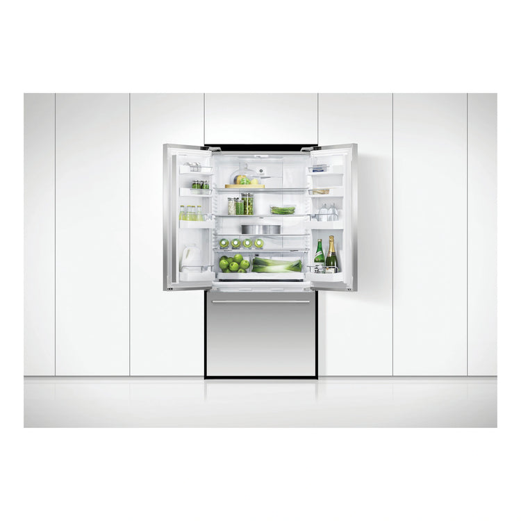 Fisher & Paykel 519L Series 7 French Door Refrigerator RF522ADX5, Front View with Door Open
