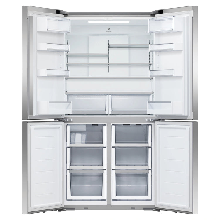 Fisher & Paykel 538L Series 7 Quad Door Refrigerator Freezer RF605QDUVX2, Front Door Open View