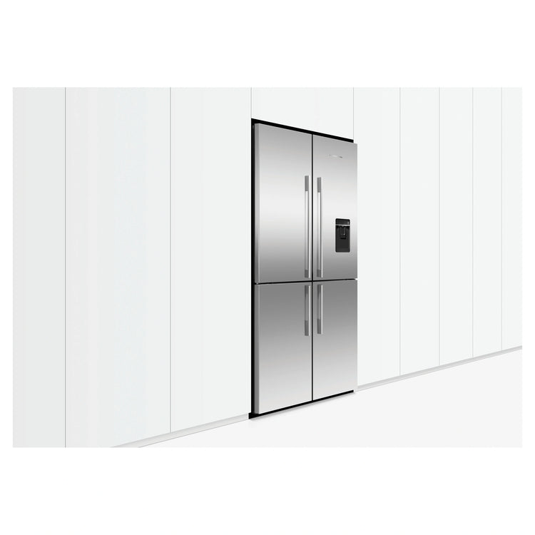 Fisher & Paykel 538L Series 7 Quad Door Refrigerator Freezer RF605QDUVX2, Left Side View