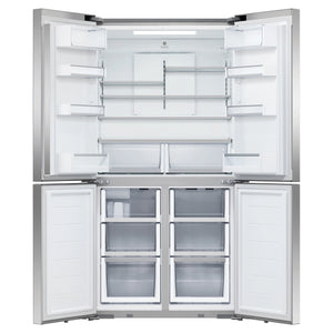 Fisher & Paykel 538L Series 7 Quad Door Refrigerator - Stainless Steel RF605QDVX2, Front Door Open View 