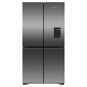 Fisher & Paykel 538L Dark Stainless Steel Quad Door Fridge RF605QNUVB1, Front View