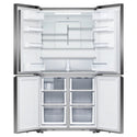 Fisher & Paykel 538L Dark Stainless Steel Quad Door Fridge RF605QNUVB1, Front View With Double Door Open View