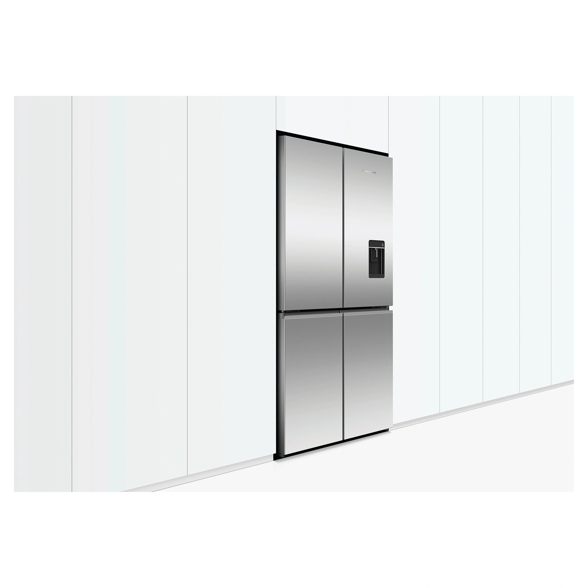 Fisher & Paykel 538L Stainless Steel Quad Door Refrigerator RF605QNUVX1, Lifestyle Side View