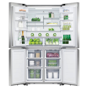 Fisher & Paykel 538L Stainless Steel Quad Door Refrigerator RF605QNUVX1, Lifestyle View With Storages
