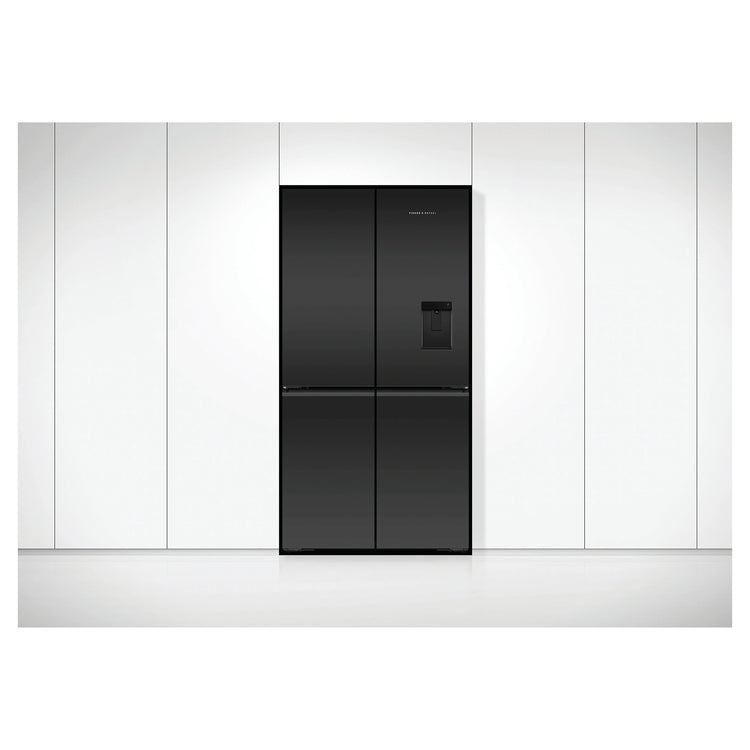 Fisher & Paykel RF605QZUVB1 538L Quad Door Fridge Black Steel