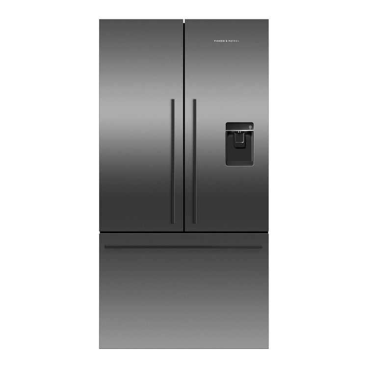 Fisher & Paykel 614L Stainless Steel Black Series 7 French Door Refrigerator RF610ADUB5, Front View