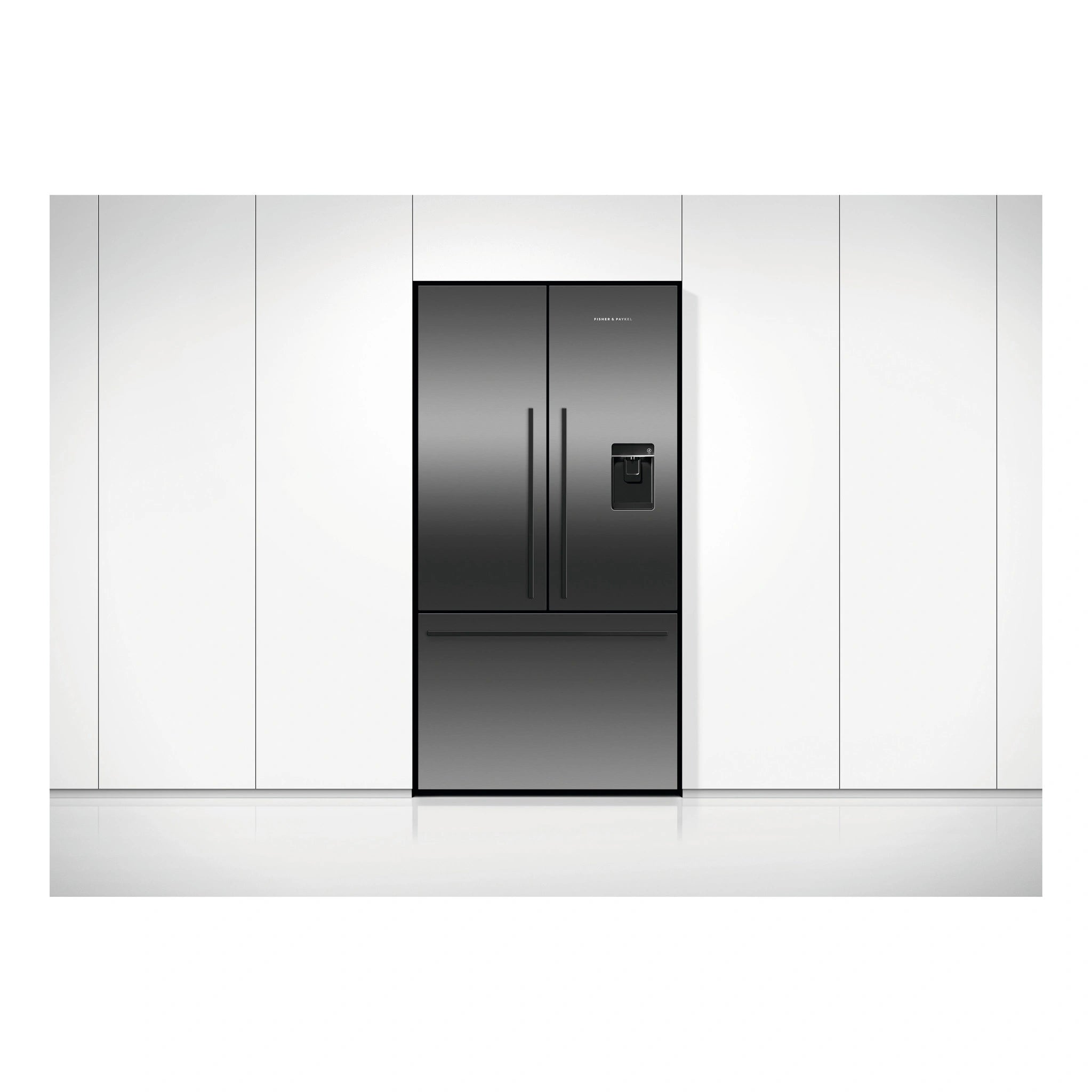 Fisher & Paykel 614L Stainless Steel Black Series 7 French Door Refrigerator RF610ADUB5, Front View