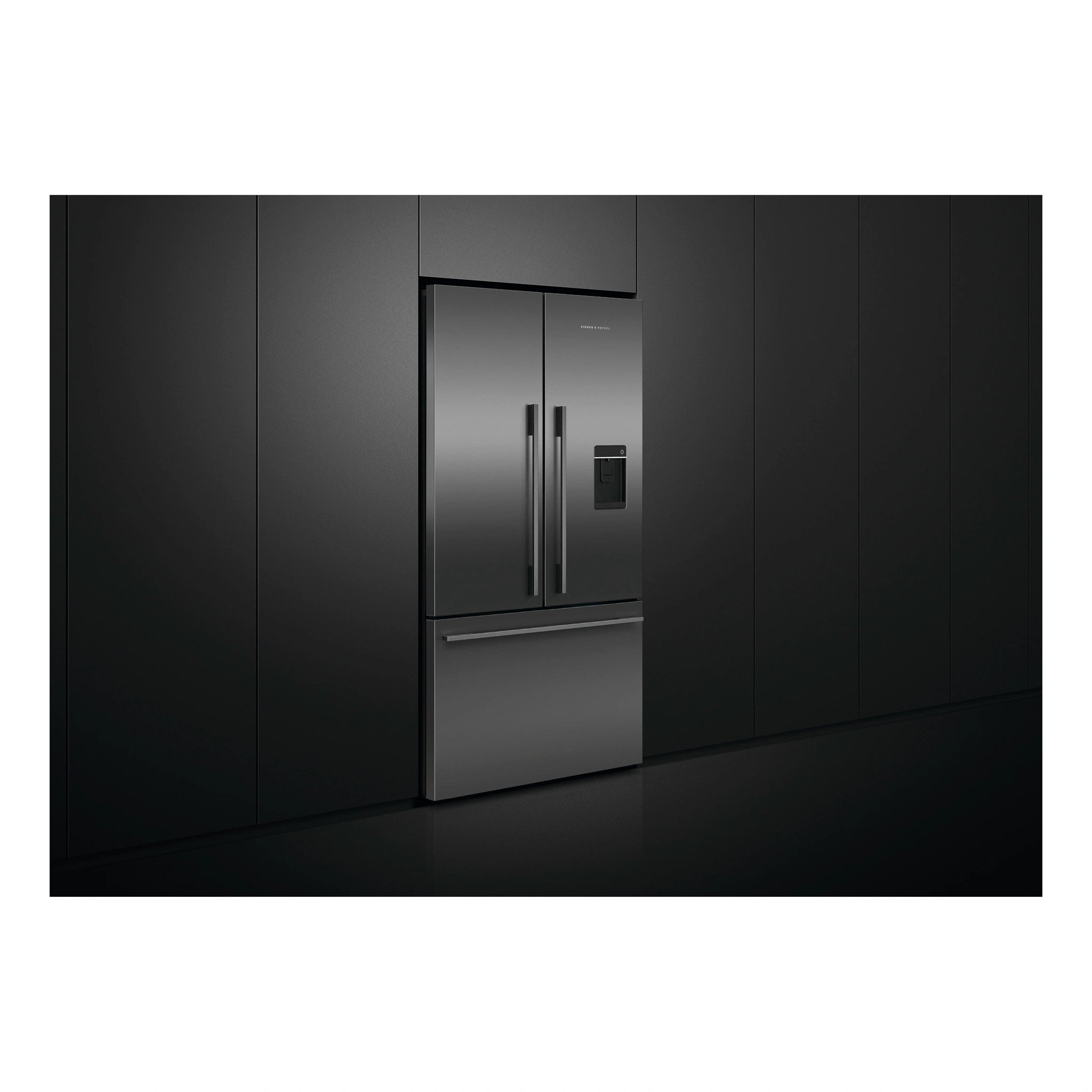 Fisher & Paykel 614L Stainless Steel Black Series 7 French Door Refrigerator RF610ADUB5, Front View Left Side
