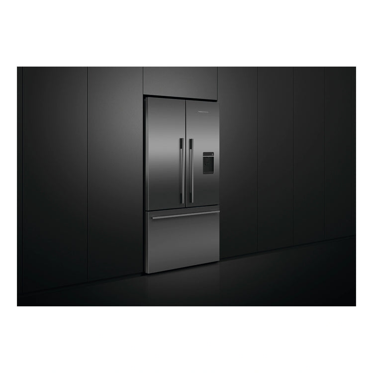 Fisher & Paykel 614L Stainless Steel Black Series 7 French Door Refrigerator RF610ADUB5, Front View Left Side